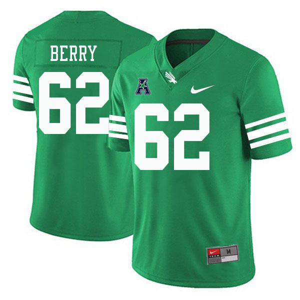 #62 Amarion Berry North Texas Mean Green College Football Jerseys Stitched-Green